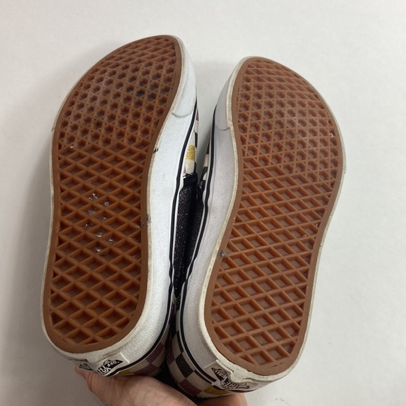 Euc Woman’s Glitter Asher maradi gras colors checkerboard Vans - Picture 6 of 7